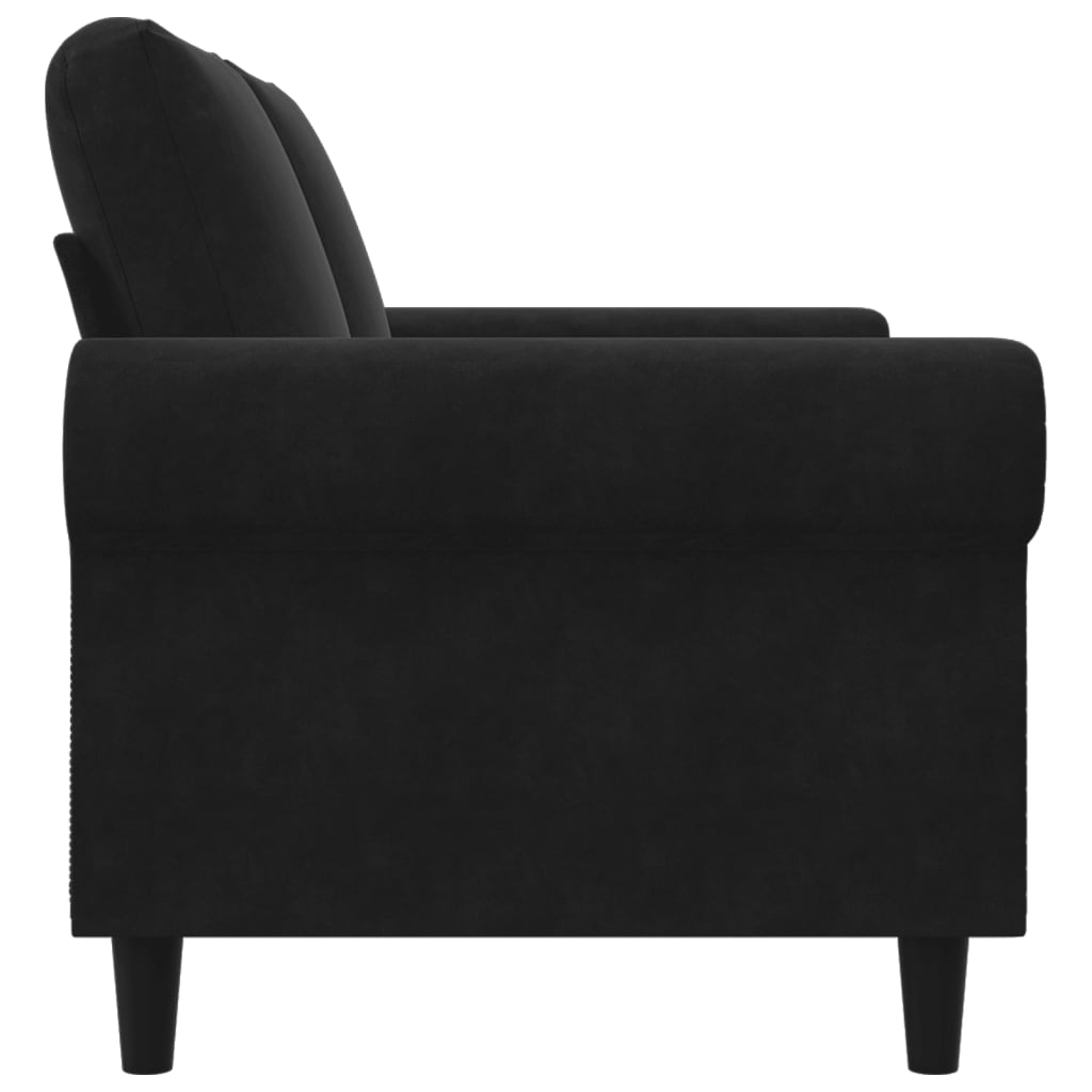 Tweezitsbank 120 cm fluweel zwart is nu te koop bij PeponiXL, paradijselijk wonen!