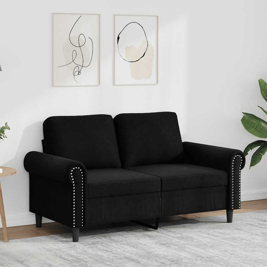 Tweezitsbank 120 cm fluweel zwart is nu te koop bij PeponiXL, paradijselijk wonen!