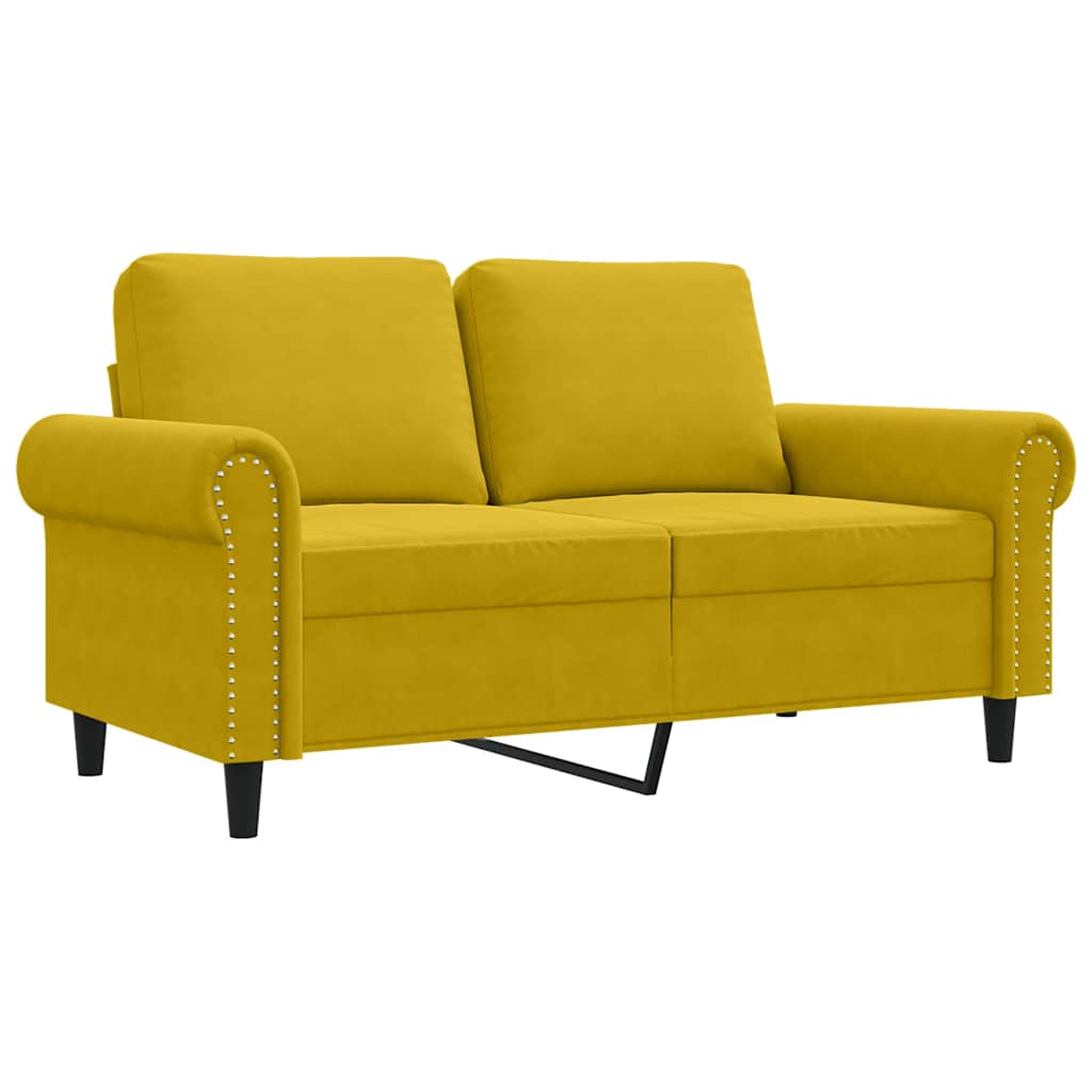 Tweezitsbank 120 cm fluweel geel is nu te koop bij PeponiXL, paradijselijk wonen!