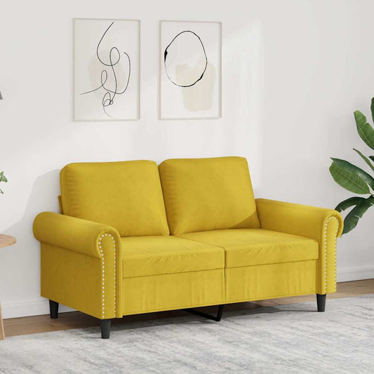Tweezitsbank 120 cm fluweel geel is nu te koop bij PeponiXL, paradijselijk wonen!