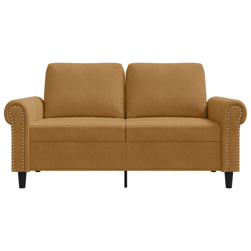 Tweezitsbank 120 cm fluweel bruin is nu te koop bij PeponiXL, paradijselijk wonen!