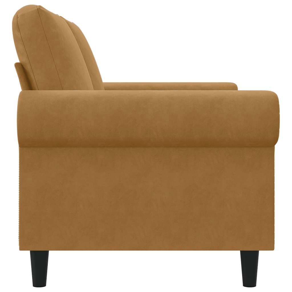 Tweezitsbank 120 cm fluweel bruin is nu te koop bij PeponiXL, paradijselijk wonen!