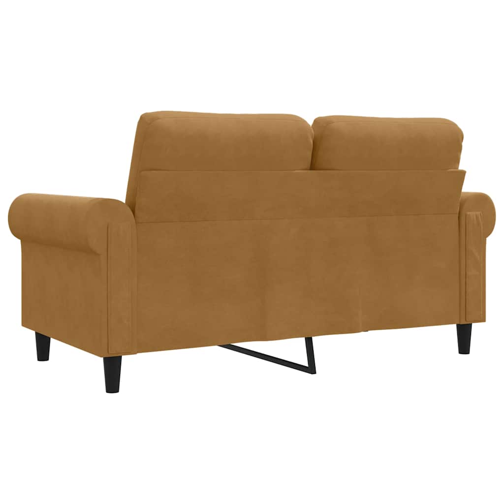 Tweezitsbank 120 cm fluweel bruin is nu te koop bij PeponiXL, paradijselijk wonen!