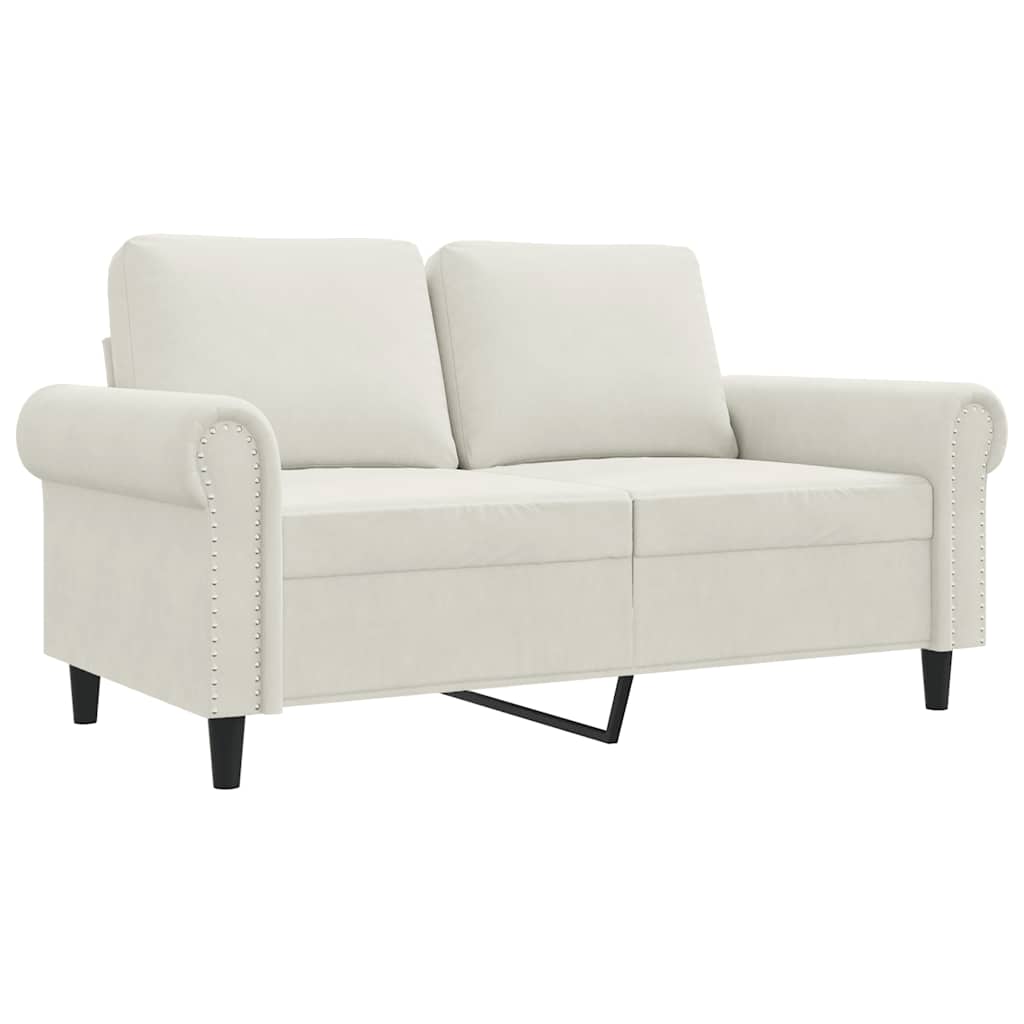 Tweezitsbank 120 cm fluweel crèmekleurig is nu te koop bij PeponiXL, paradijselijk wonen!