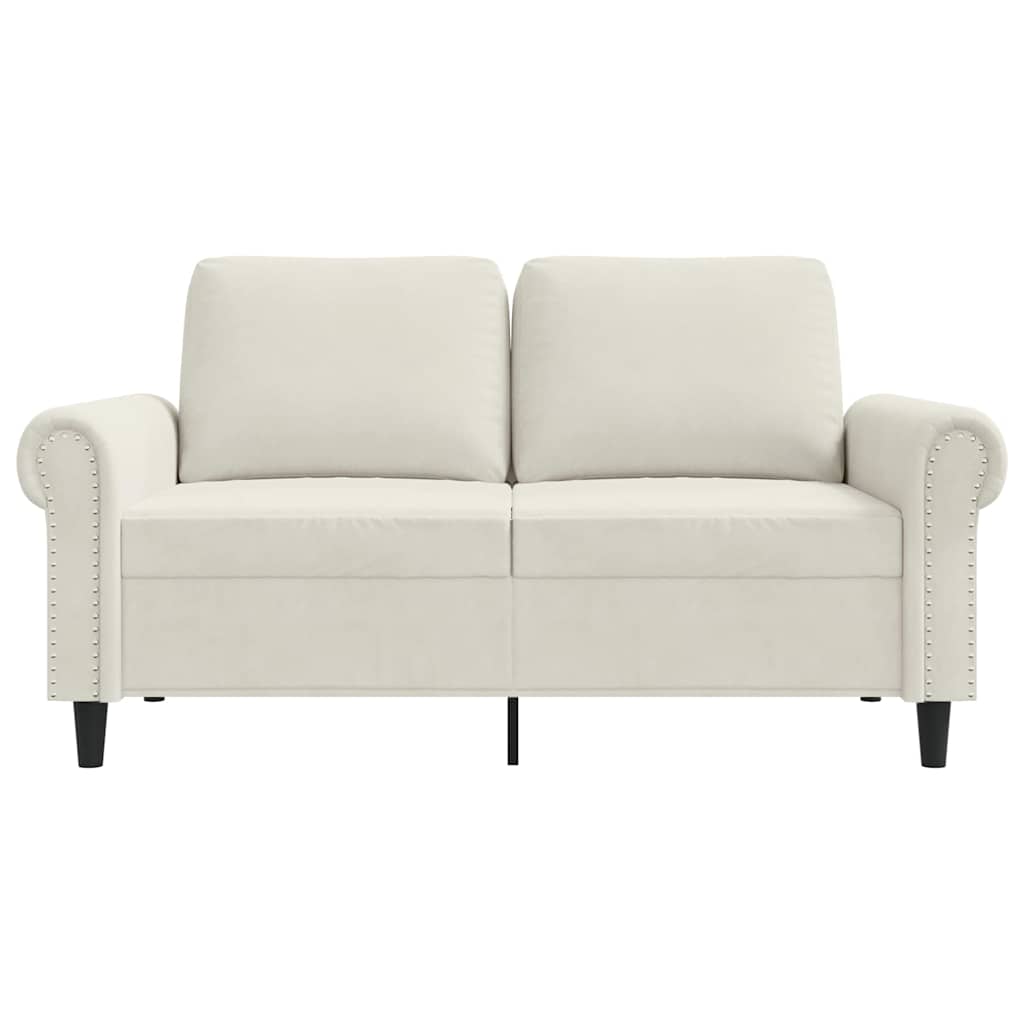 Tweezitsbank 120 cm fluweel crèmekleurig is nu te koop bij PeponiXL, paradijselijk wonen!