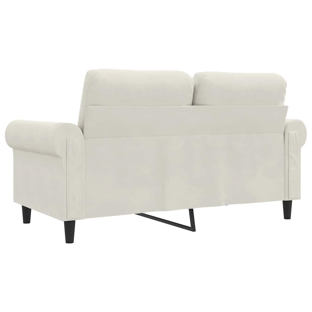 Tweezitsbank 120 cm fluweel crèmekleurig is nu te koop bij PeponiXL, paradijselijk wonen!