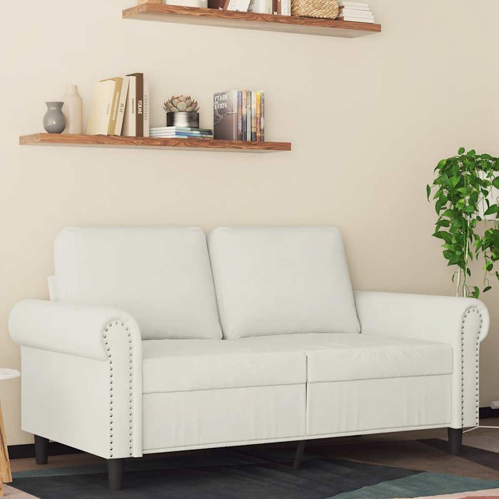 Tweezitsbank 120 cm fluweel crèmekleurig is nu te koop bij PeponiXL, paradijselijk wonen!