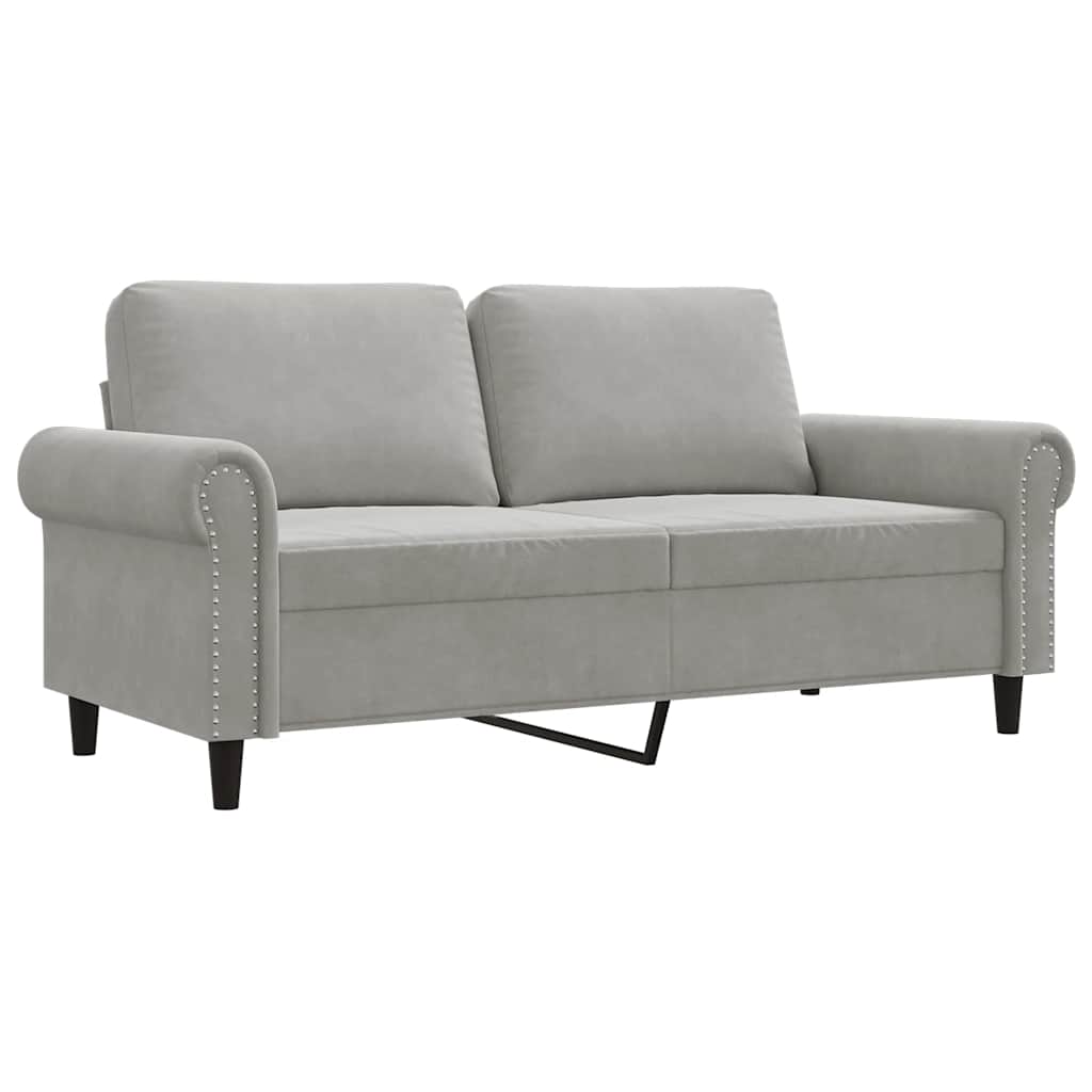 Tweezitsbank 140 cm fluweel lichtgrijs is nu te koop bij PeponiXL, paradijselijk wonen!