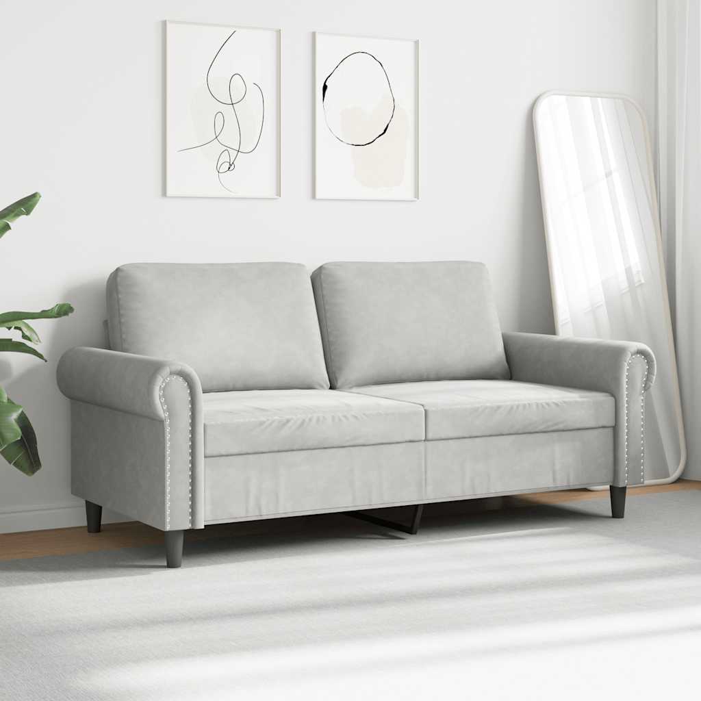 Tweezitsbank 140 cm fluweel lichtgrijs is nu te koop bij PeponiXL, paradijselijk wonen!