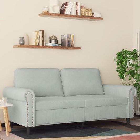 Tweezitsbank 140 cm fluweel lichtgrijs is nu te koop bij PeponiXL, paradijselijk wonen!