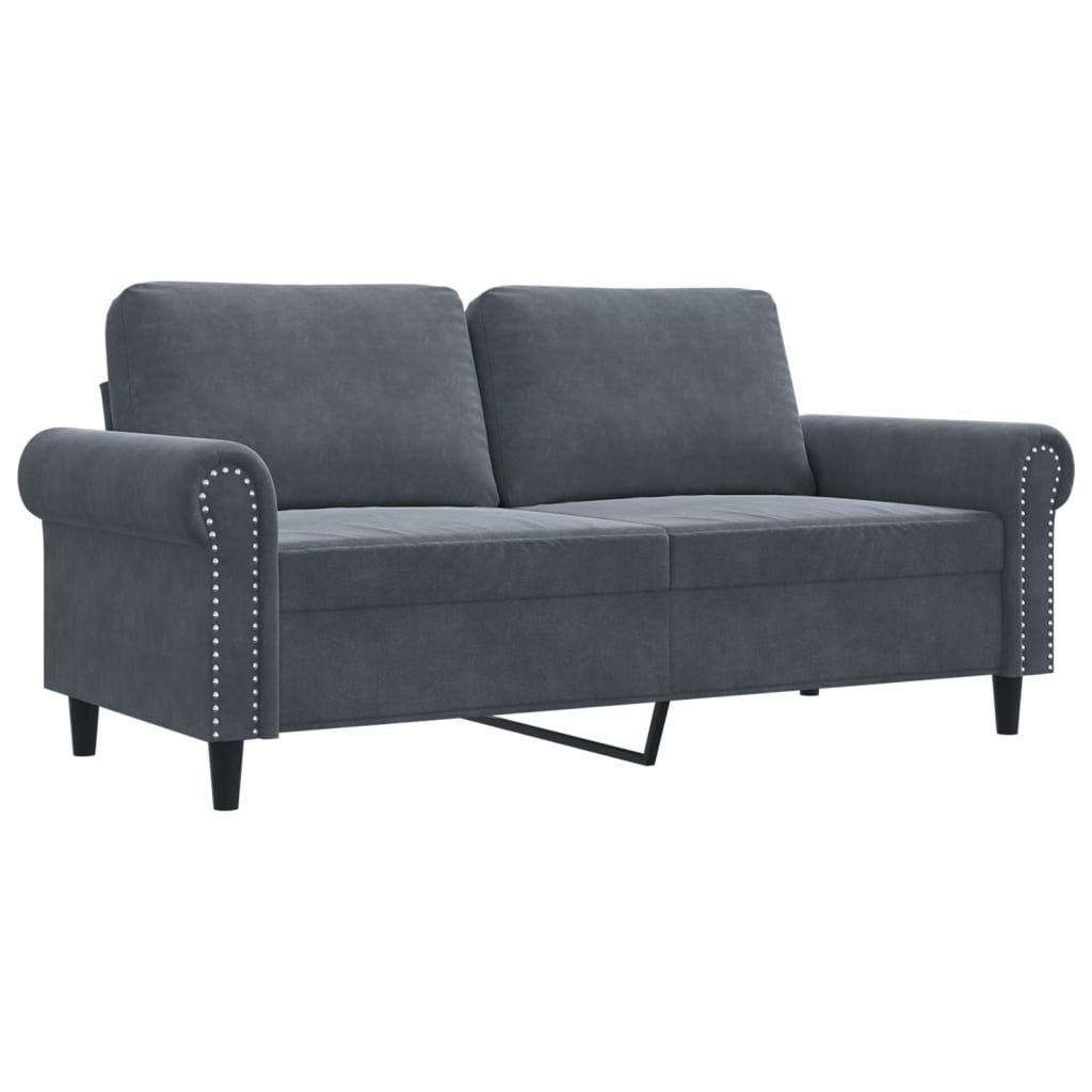 Tweezitsbank 140 cm fluweel donkergrijs is nu te koop bij PeponiXL, paradijselijk wonen!