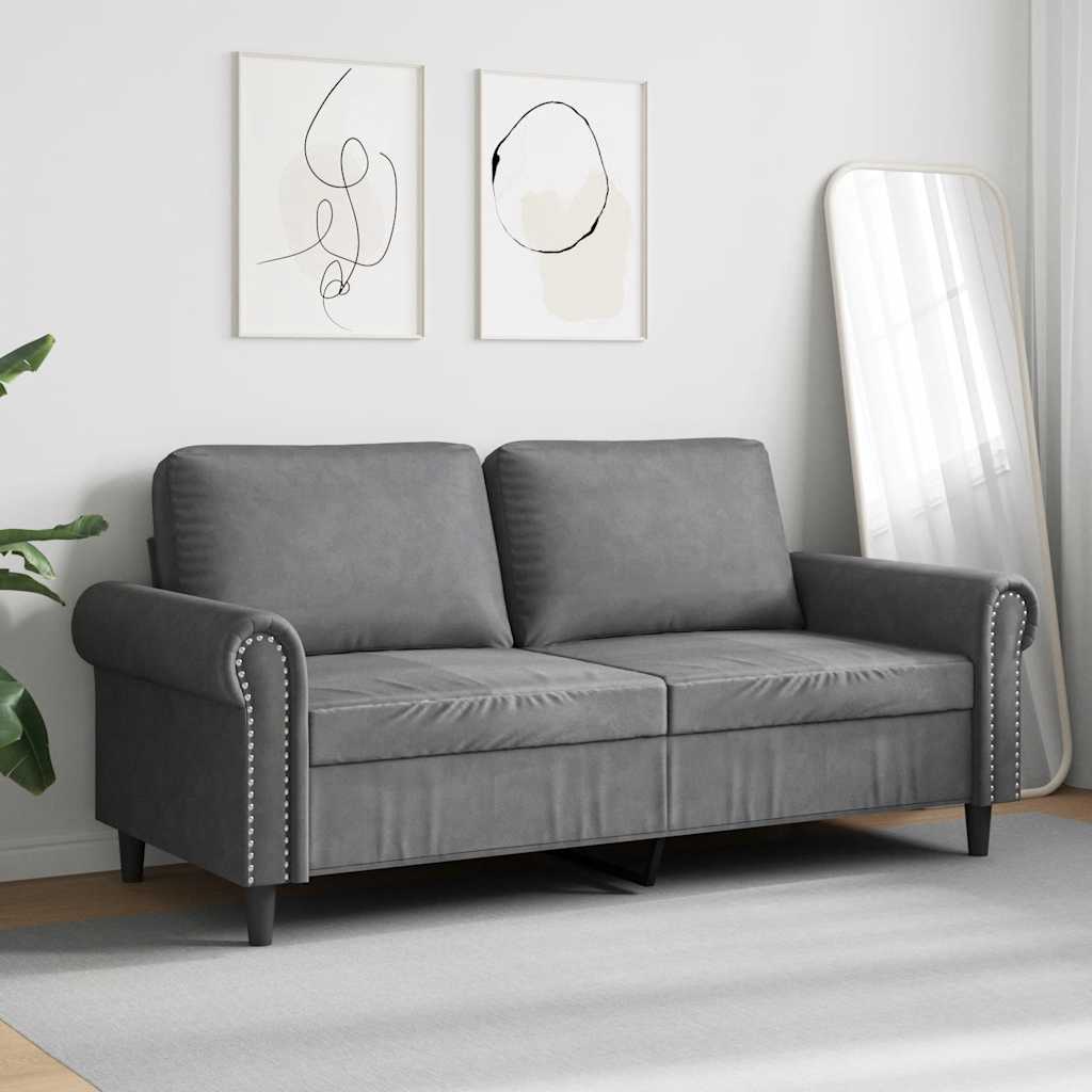 Tweezitsbank 140 cm fluweel donkergrijs is nu te koop bij PeponiXL, paradijselijk wonen!