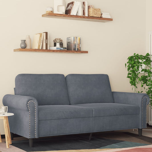 Tweezitsbank 140 cm fluweel donkergrijs is nu te koop bij PeponiXL, paradijselijk wonen!