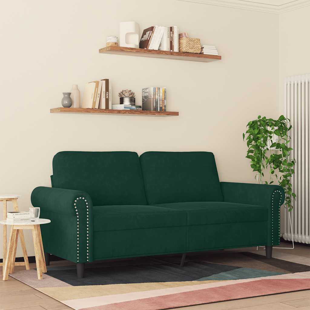 Tweezitsbank 140 cm fluweel donkergroen is nu te koop bij PeponiXL, paradijselijk wonen!