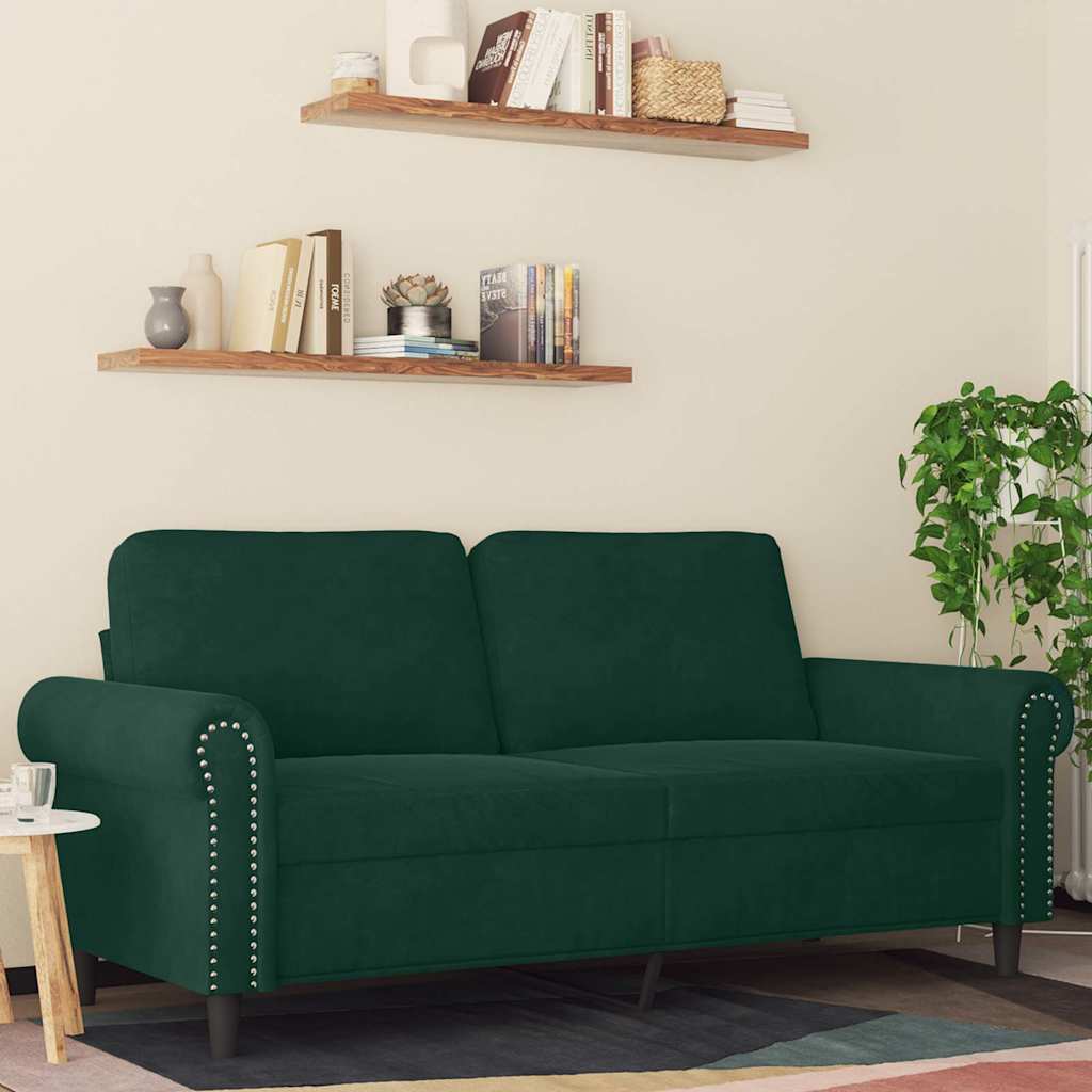 Tweezitsbank 140 cm fluweel donkergroen is nu te koop bij PeponiXL, paradijselijk wonen!