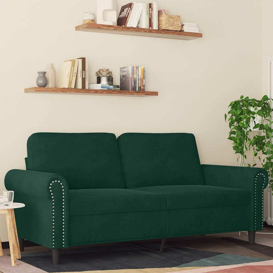 Tweezitsbank 140 cm fluweel donkergroen is nu te koop bij PeponiXL, paradijselijk wonen!