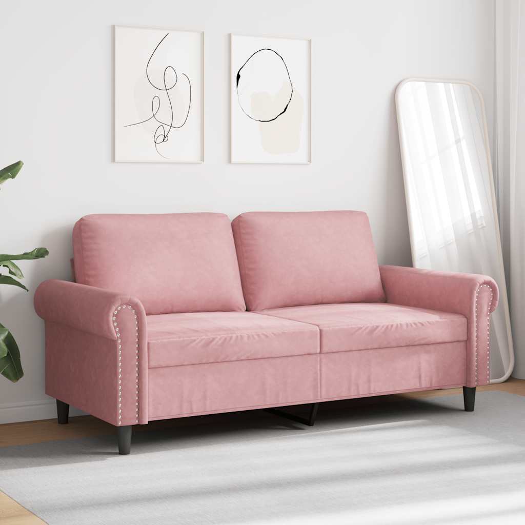 Tweezitsbank 140 cm fluweel roze is nu te koop bij PeponiXL, paradijselijk wonen!