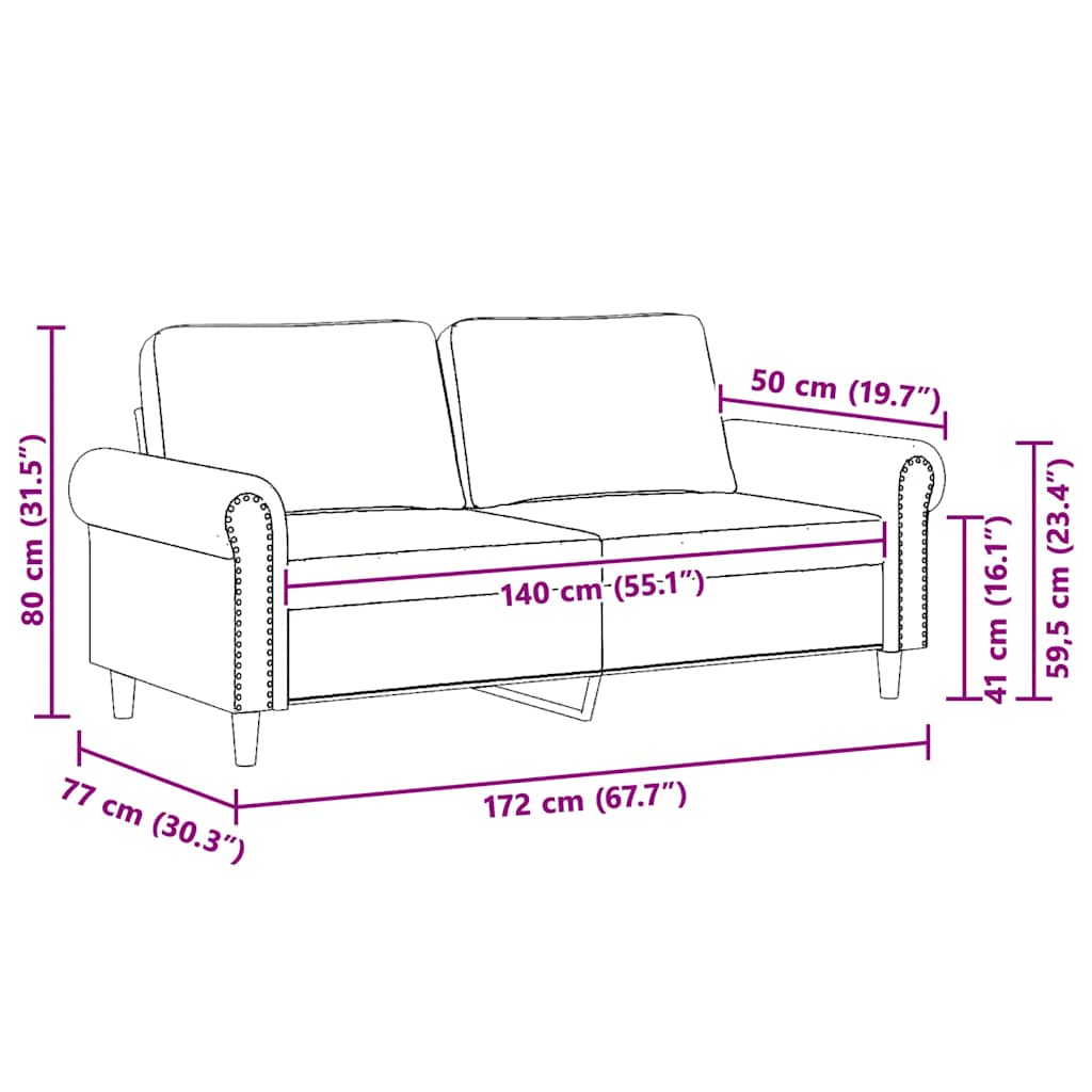 Tweezitsbank 140 cm fluweel roze is nu te koop bij PeponiXL, paradijselijk wonen!