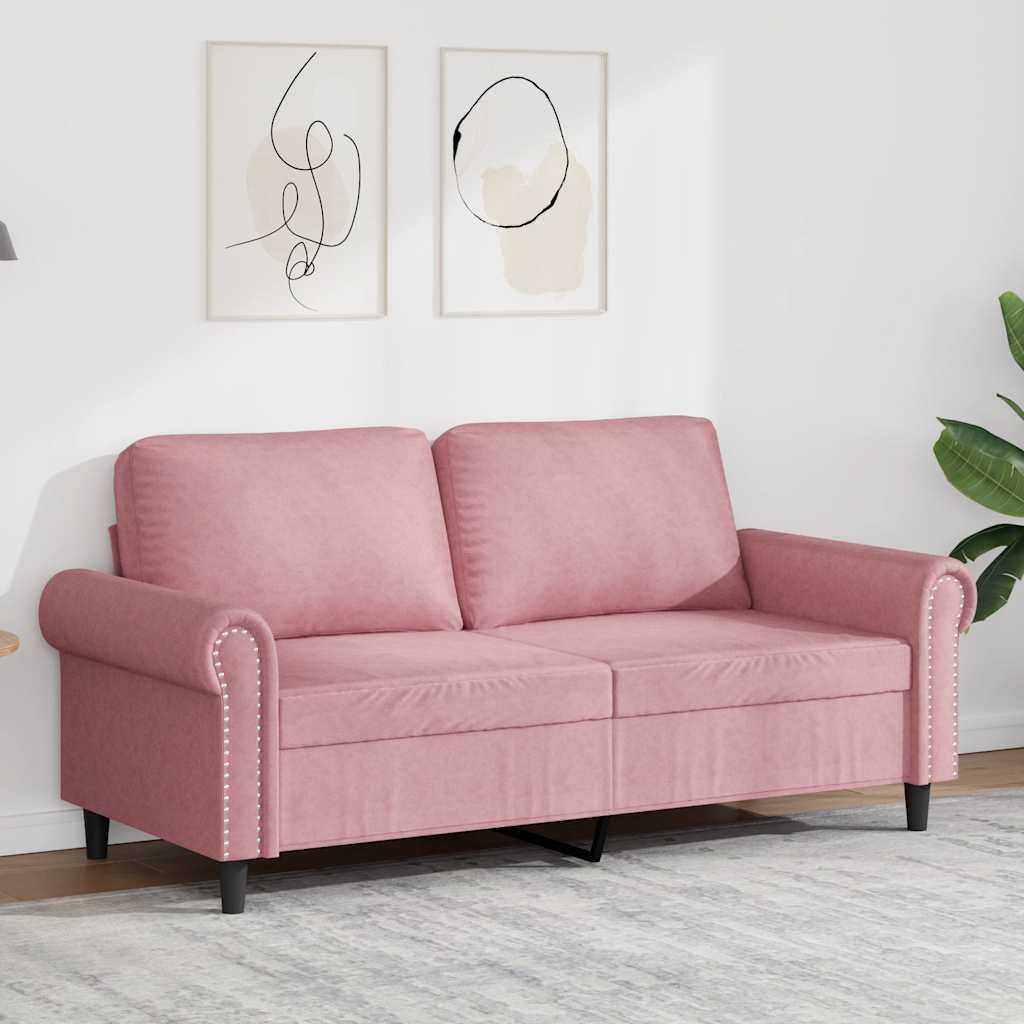 Tweezitsbank 140 cm fluweel roze is nu te koop bij PeponiXL, paradijselijk wonen!