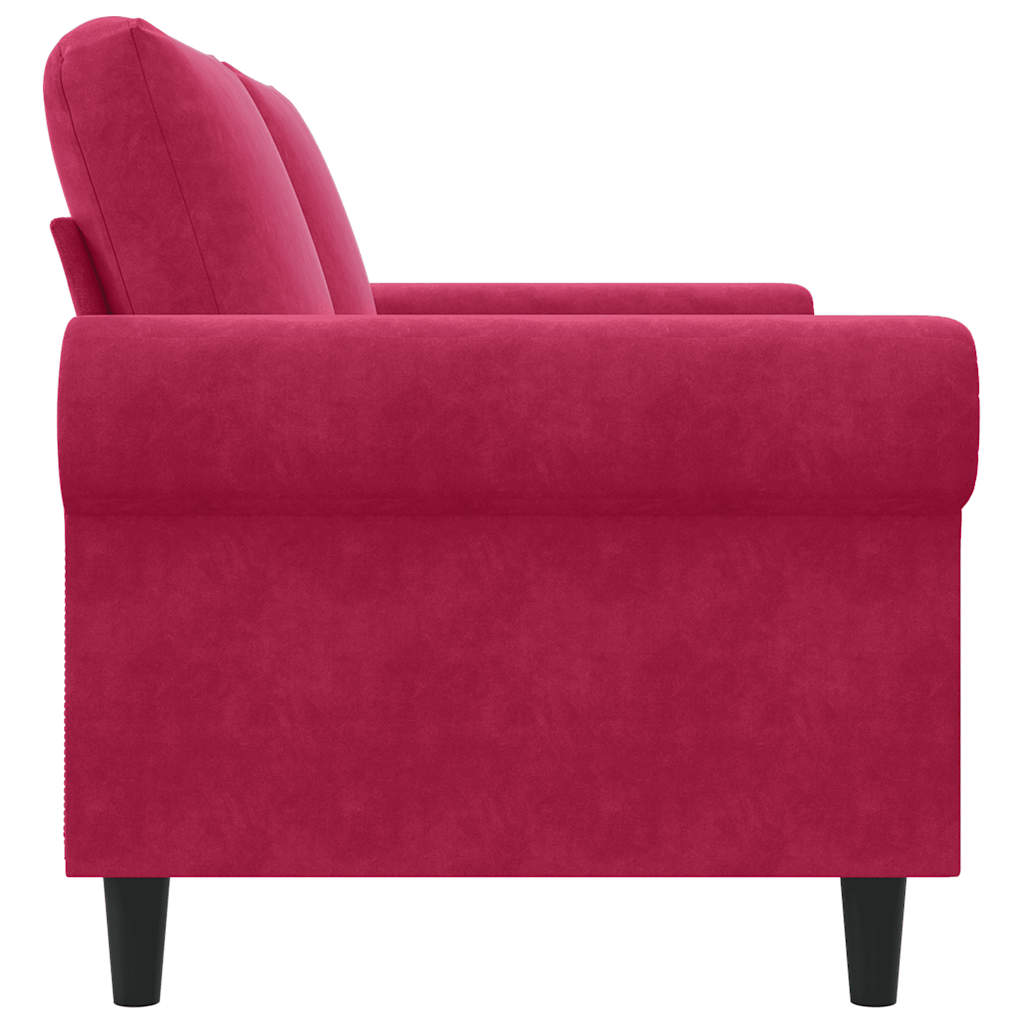 Tweezitsbank 140 cm fluweel wijnrood is nu te koop bij PeponiXL, paradijselijk wonen!