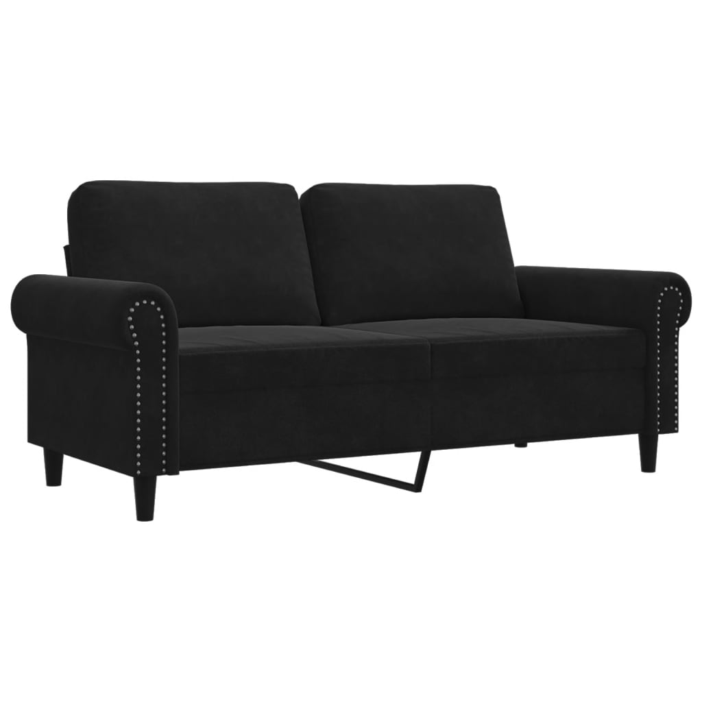 Tweezitsbank 140 cm fluweel zwart is nu te koop bij PeponiXL, paradijselijk wonen!