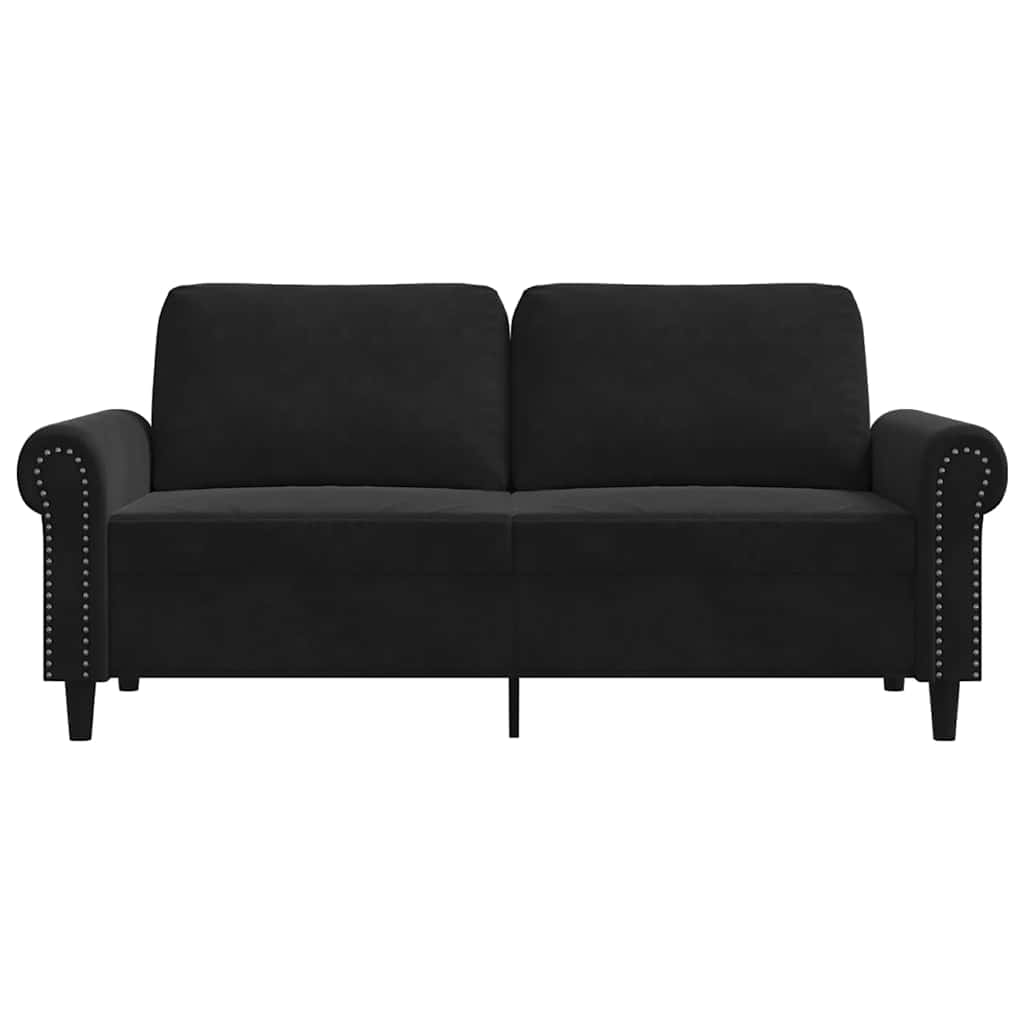 Tweezitsbank 140 cm fluweel zwart is nu te koop bij PeponiXL, paradijselijk wonen!