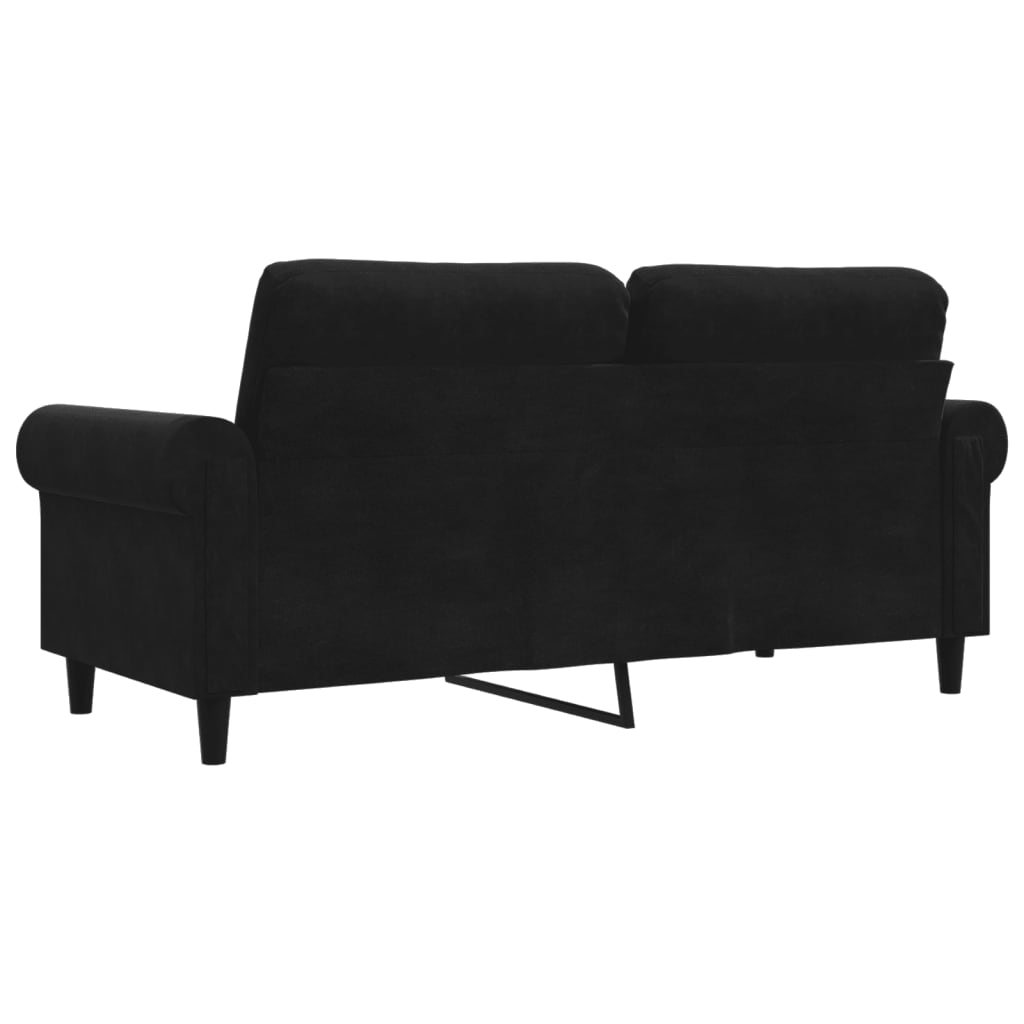 Tweezitsbank 140 cm fluweel zwart is nu te koop bij PeponiXL, paradijselijk wonen!