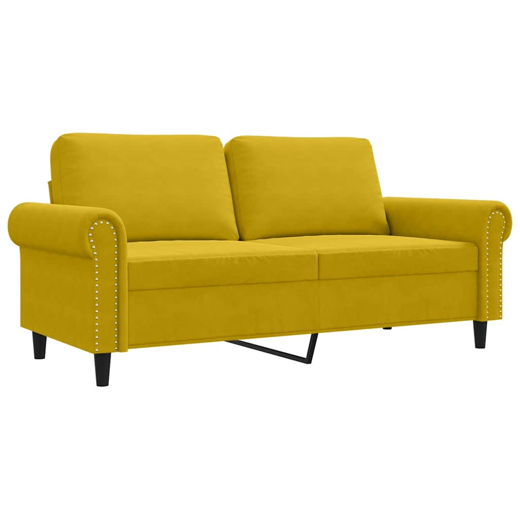 Tweezitsbank 140 cm fluweel geel is nu te koop bij PeponiXL, paradijselijk wonen!