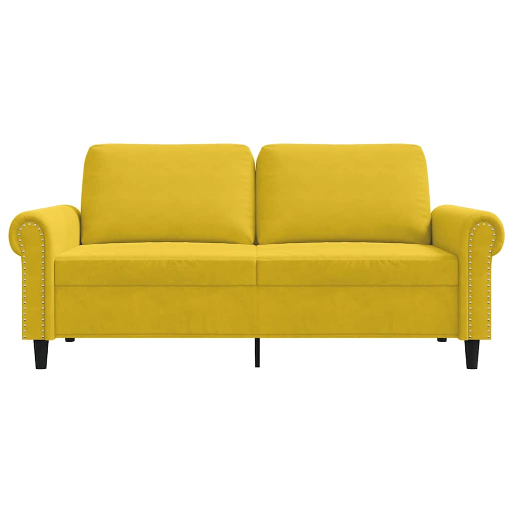 Tweezitsbank 140 cm fluweel geel is nu te koop bij PeponiXL, paradijselijk wonen!