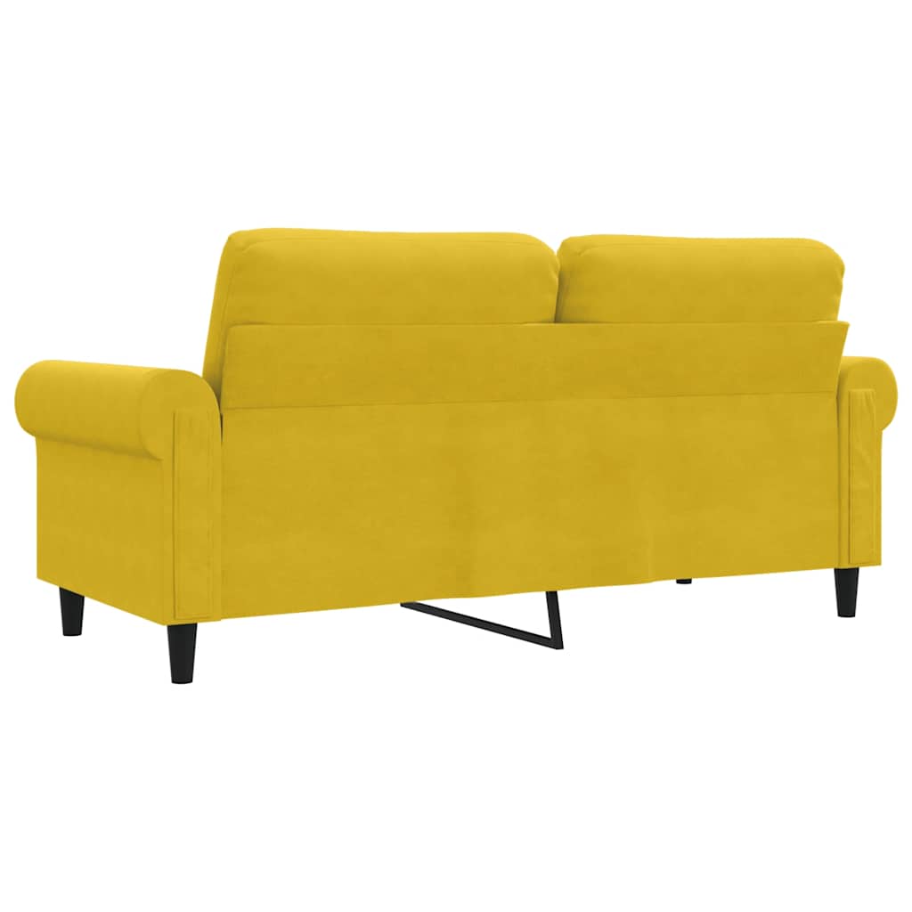 Tweezitsbank 140 cm fluweel geel is nu te koop bij PeponiXL, paradijselijk wonen!