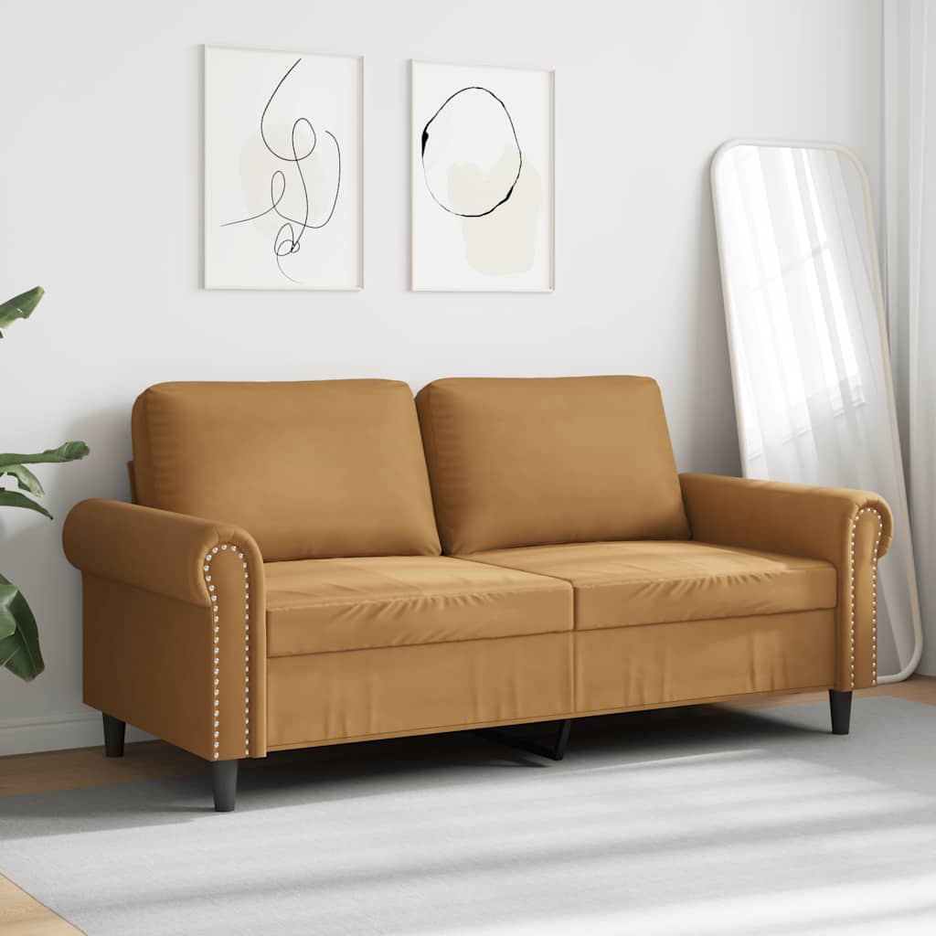 Tweezitsbank 140 cm stof bruin is nu te koop bij PeponiXL, paradijselijk wonen!