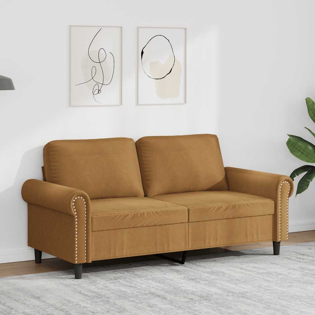 Tweezitsbank 140 cm stof bruin is nu te koop bij PeponiXL, paradijselijk wonen!