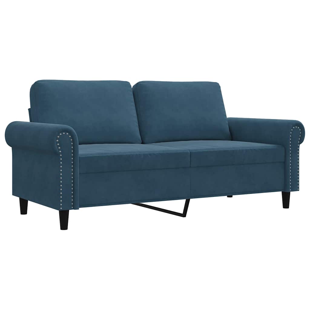 Tweezitsbank 140 cm fluweel blauw is nu te koop bij PeponiXL, paradijselijk wonen!