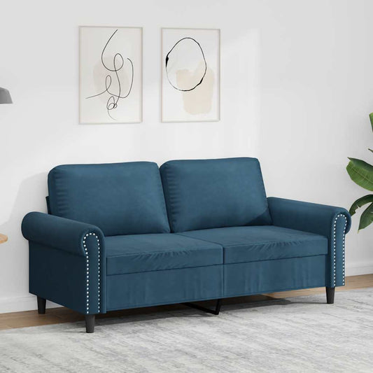 Tweezitsbank 140 cm fluweel blauw is nu te koop bij PeponiXL, paradijselijk wonen!