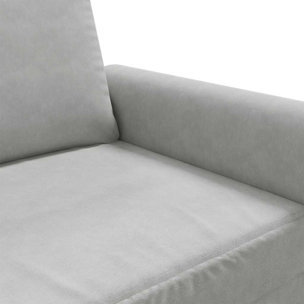 Driezitsbank 180 cm fluweel lichtgrijs is nu te koop bij PeponiXL, paradijselijk wonen!