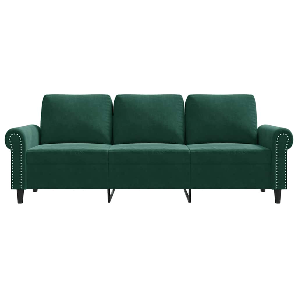Driezitsbank 180 cm fluweel donkergroen is nu te koop bij PeponiXL, paradijselijk wonen!