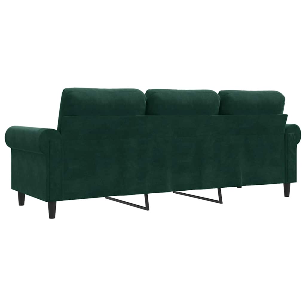 Driezitsbank 180 cm fluweel donkergroen is nu te koop bij PeponiXL, paradijselijk wonen!
