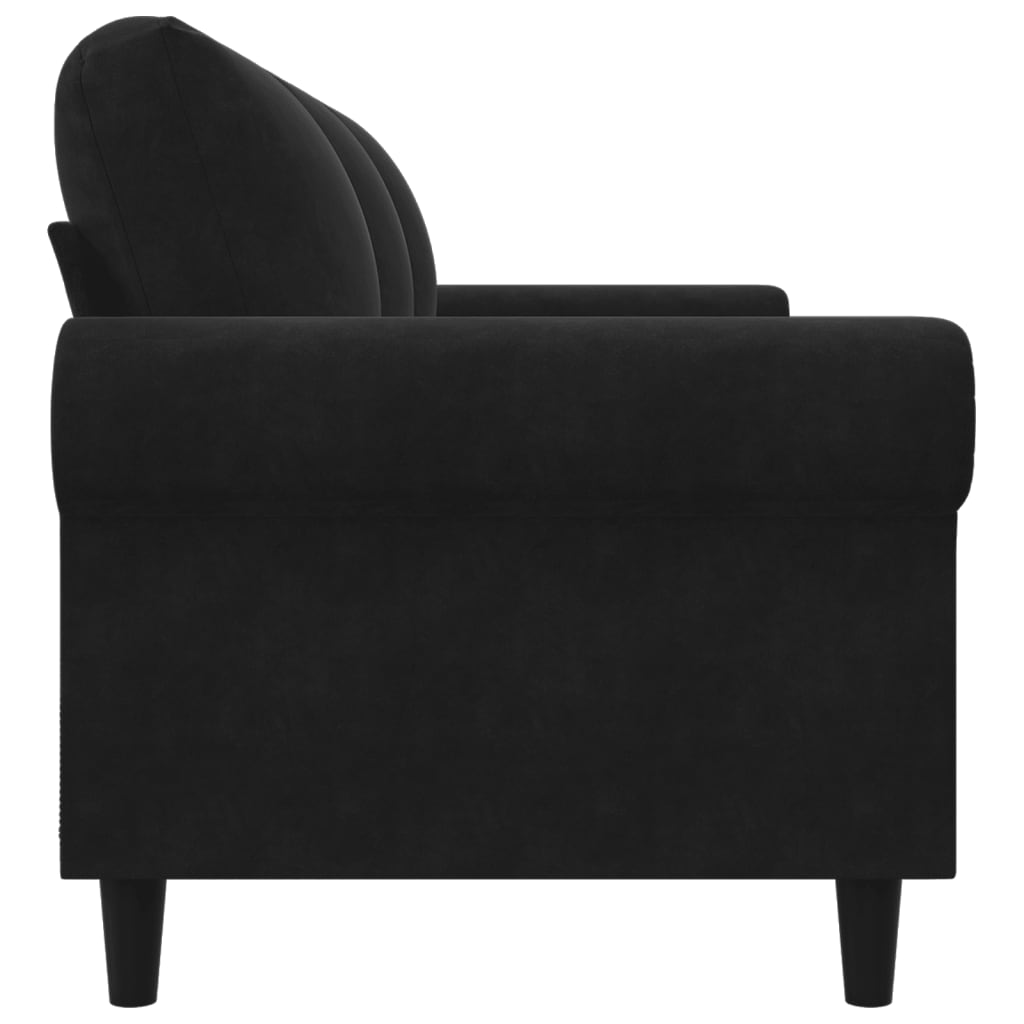 Driezitsbank 180 cm fluweel zwart is nu te koop bij PeponiXL, paradijselijk wonen!