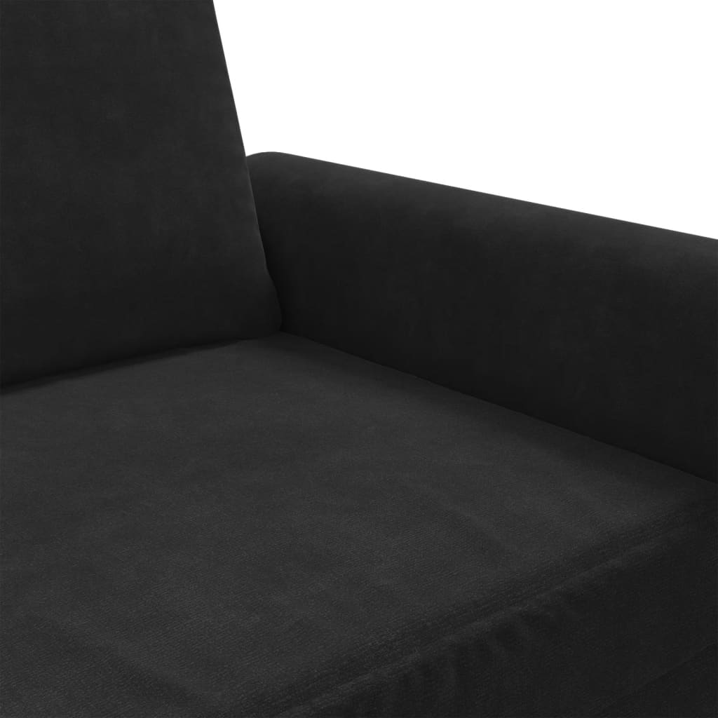 Driezitsbank 180 cm fluweel zwart is nu te koop bij PeponiXL, paradijselijk wonen!