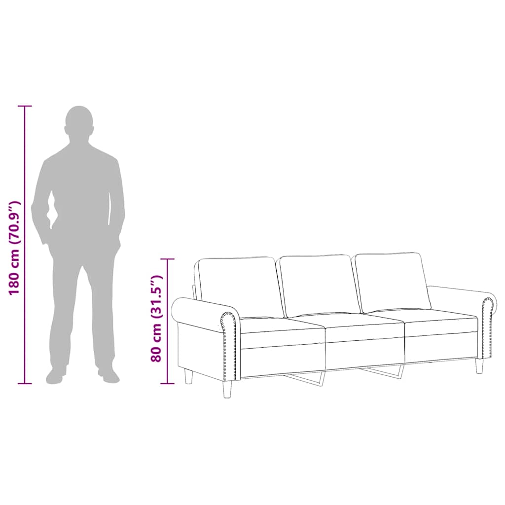 Driezitsbank 180 cm fluweel zwart is nu te koop bij PeponiXL, paradijselijk wonen!