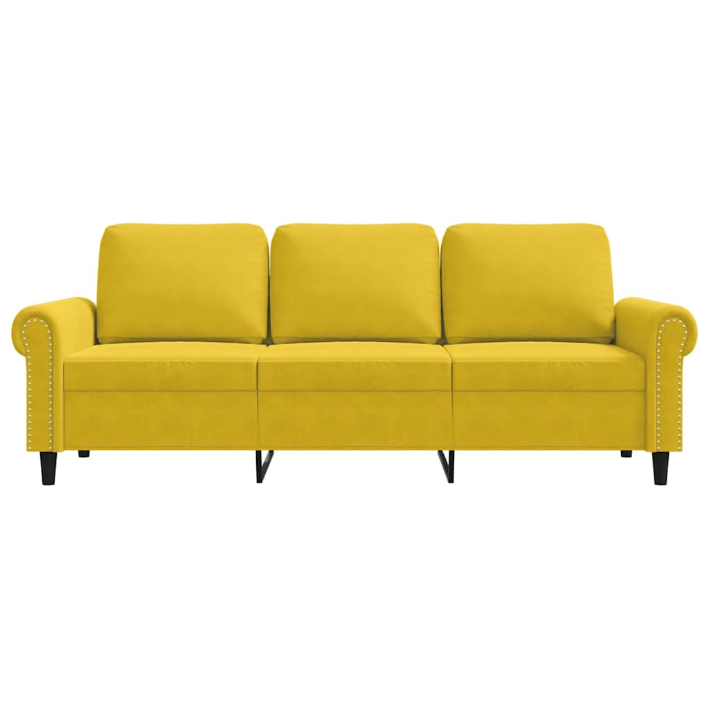 Driezitsbank 180 cm fluweel geel is nu te koop bij PeponiXL, paradijselijk wonen!