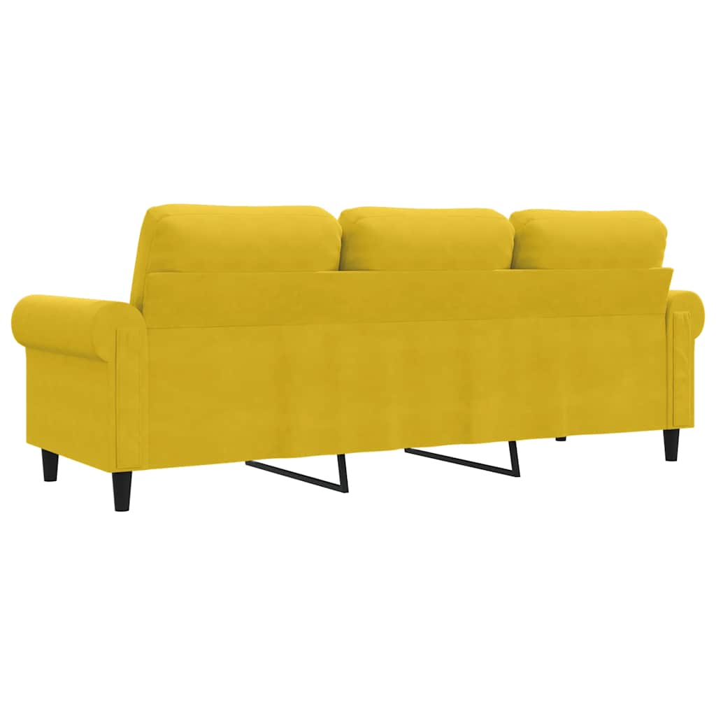 Driezitsbank 180 cm fluweel geel is nu te koop bij PeponiXL, paradijselijk wonen!