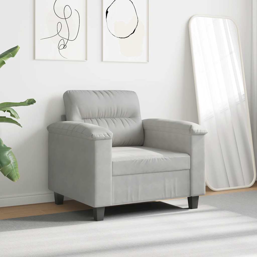 Fauteuil 60 cm microvezelstof lichtgrijs is nu te koop bij PeponiXL, paradijselijk wonen!