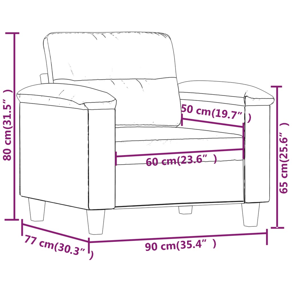 Fauteuil 60 cm microvezelstof lichtgrijs is nu te koop bij PeponiXL, paradijselijk wonen!