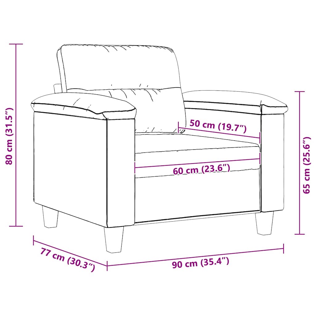 Fauteuil 60 cm microvezelstof lichtgrijs is nu te koop bij PeponiXL, paradijselijk wonen!