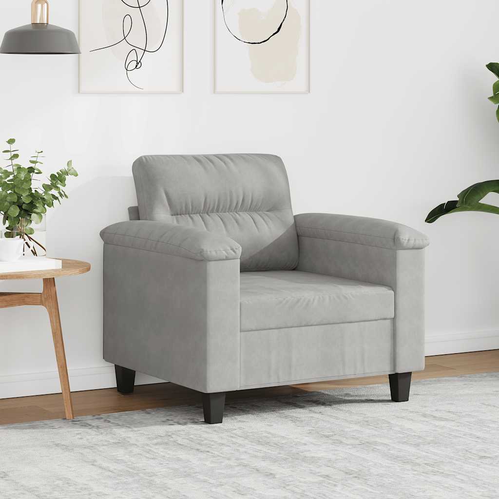 Fauteuil 60 cm microvezelstof lichtgrijs is nu te koop bij PeponiXL, paradijselijk wonen!