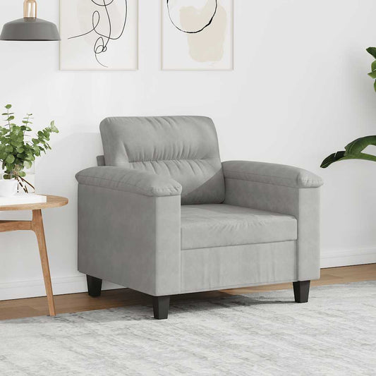 Fauteuil 60 cm microvezelstof lichtgrijs is nu te koop bij PeponiXL, paradijselijk wonen!