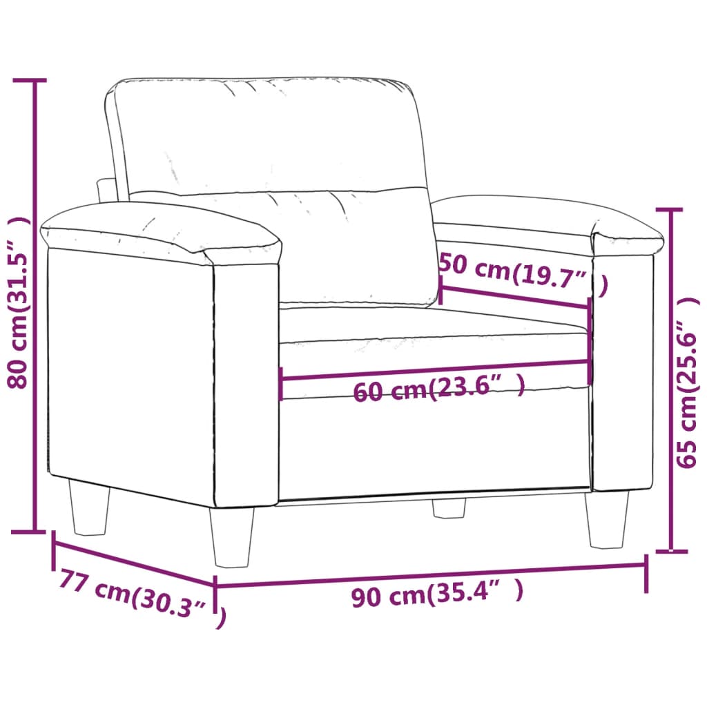 Fauteuil 60 cm microvezelstof donkergrijs is nu te koop bij PeponiXL, paradijselijk wonen!