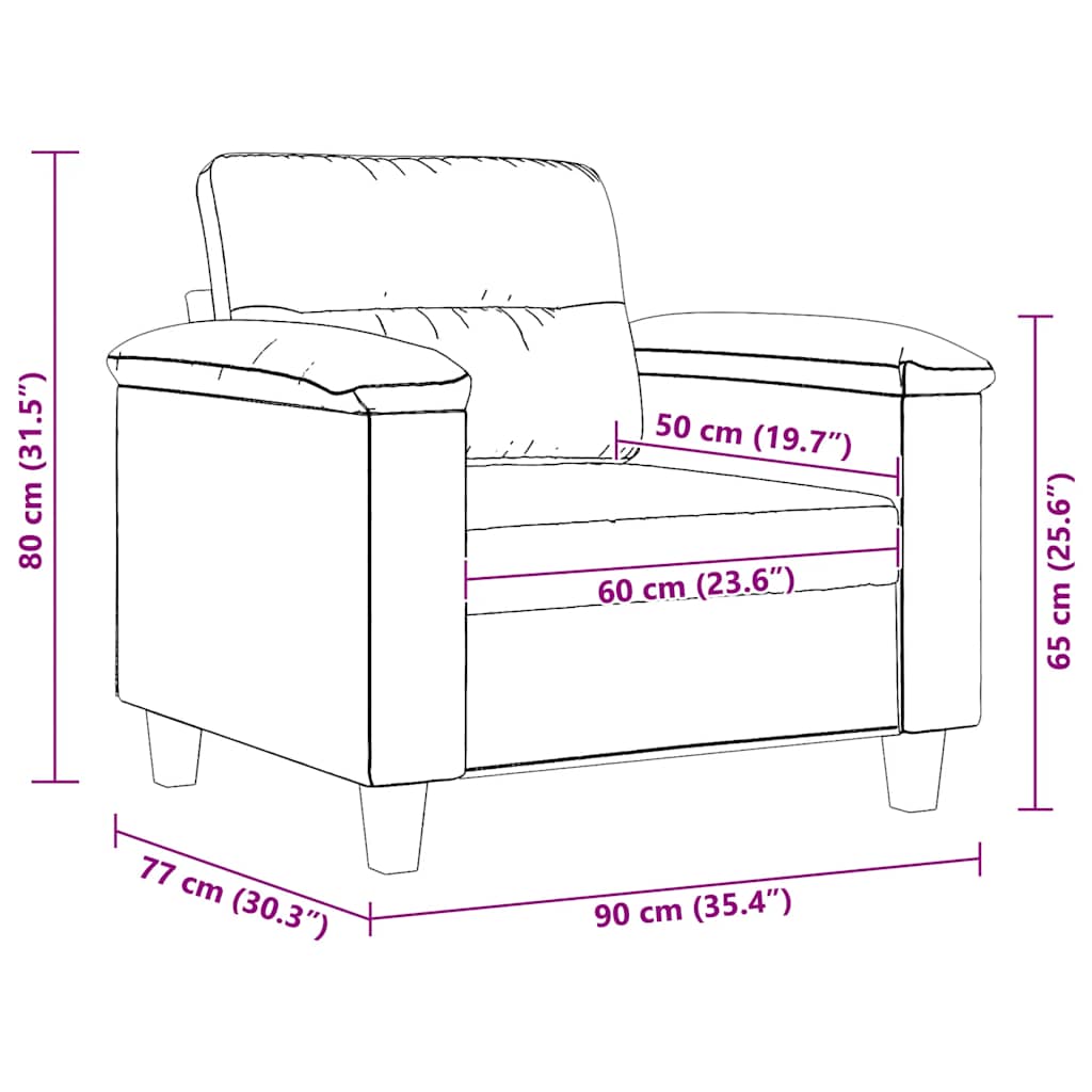 Fauteuil 60 cm microvezelstof donkergrijs is nu te koop bij PeponiXL, paradijselijk wonen!