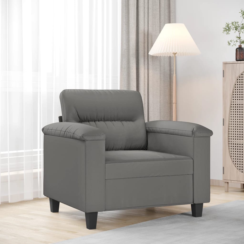 Fauteuil 60 cm microvezelstof donkergrijs is nu te koop bij PeponiXL, paradijselijk wonen!